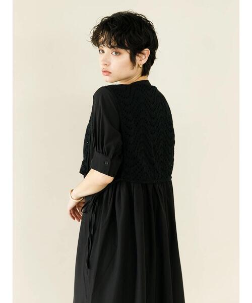 koe（コエ）の「ケープレイヤードワンピース*（ワンピース・レディース・ブラック/ホワイト・FREE）」の6枚目の写真