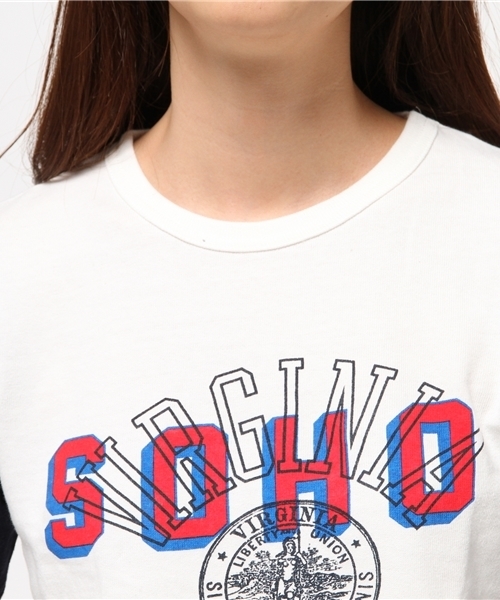 OUTLET(アウトレット)の「【Ciaopanic】RUSSELL別注ベースボールTEE(SOHO)(Tシャツ/カットソー・レディース・ネイビー/ホワイト・FREE)」の6枚目の写真