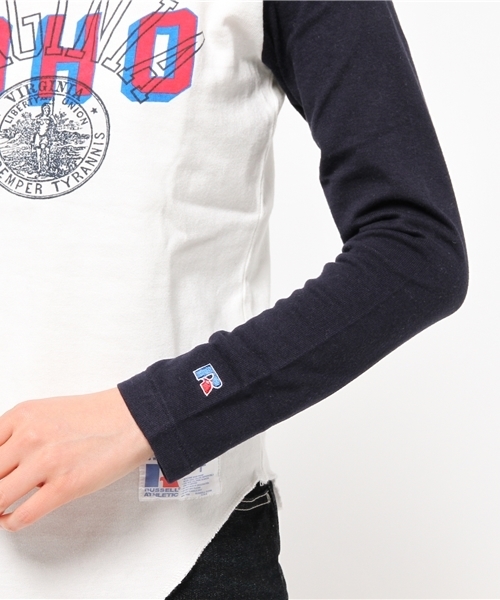 OUTLET(アウトレット)の「【Ciaopanic】RUSSELL別注ベースボールTEE(SOHO)(Tシャツ/カットソー・レディース・ネイビー/ホワイト・FREE)」の7枚目の写真