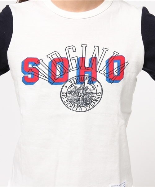 OUTLET(アウトレット)の「【Ciaopanic】RUSSELL別注ベースボールTEE(SOHO)(Tシャツ/カットソー・レディース・ネイビー/ホワイト・FREE)」の9枚目の写真