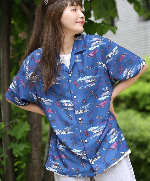 チチカカ(チチカカ)の「【ユニセックス】メキシコアロハシャツ(シャツ/ブラウス・メンズ・オフホワイト/ネイビー・MEDIUM/LARGE)」の6枚目の写真