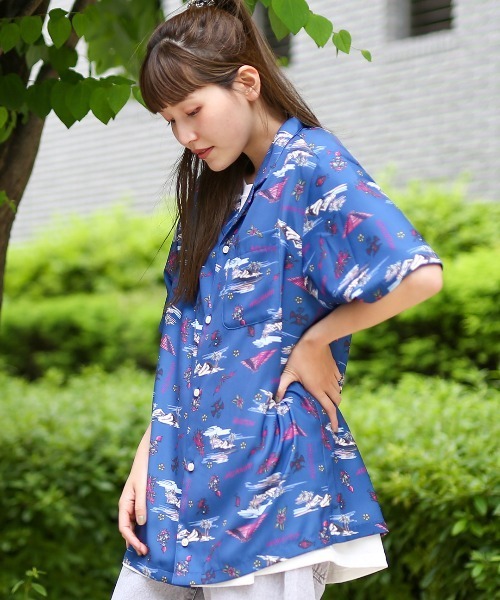 チチカカ(チチカカ)の「【ユニセックス】メキシコアロハシャツ(シャツ/ブラウス・メンズ・オフホワイト/ネイビー・MEDIUM/LARGE)」の7枚目の写真