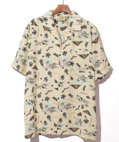 チチカカ(チチカカ)の「【ユニセックス】メキシコアロハシャツ(シャツ/ブラウス・メンズ・オフホワイト/ネイビー・MEDIUM/LARGE)」の8枚目の写真