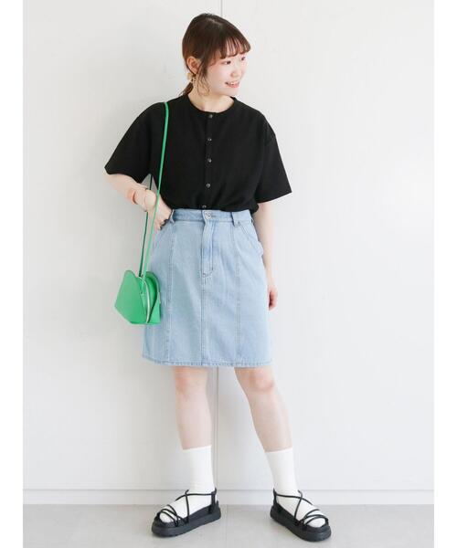 ehka sopo(エヘカソポ)の「デニムミニスカート(スカート・レディース・ネイビー/サックスブルー/ブルー・フリ-)」の13枚目の写真