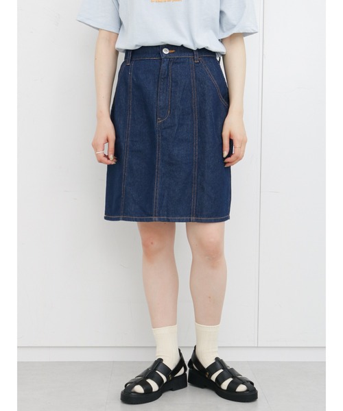 ehka sopo(エヘカソポ)の「デニムミニスカート(スカート・レディース・ネイビー/サックスブルー/ブルー・フリ-)」の2枚目の写真