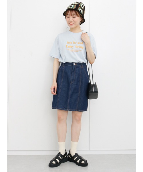 ehka sopo(エヘカソポ)の「デニムミニスカート(スカート・レディース・ネイビー/サックスブルー/ブルー・フリ-)」の4枚目の写真