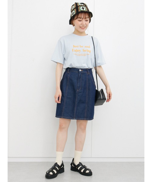 ehka sopo(エヘカソポ)の「デニムミニスカート(スカート・レディース・ネイビー/サックスブルー/ブルー・フリ-)」の5枚目の写真