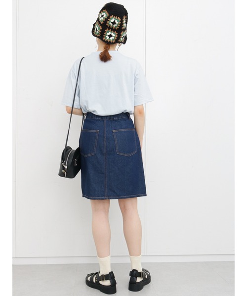 ehka sopo(エヘカソポ)の「デニムミニスカート(スカート・レディース・ネイビー/サックスブルー/ブルー・フリ-)」の7枚目の写真