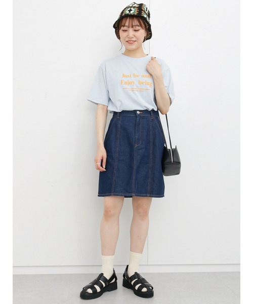 ehka sopo(エヘカソポ)の「デニムミニスカート(スカート・レディース・ネイビー/サックスブルー/ブルー・フリ-)」の8枚目の写真