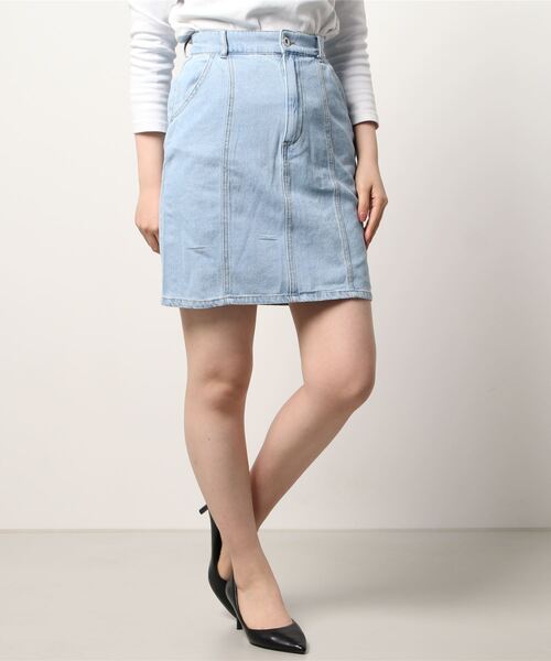 ehka sopo(エヘカソポ)の「デニムミニスカート(スカート・レディース・ネイビー/サックスブルー/ブルー・フリ-)」の15枚目の写真