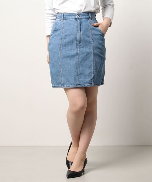 ehka sopo(エヘカソポ)の「デニムミニスカート(スカート・レディース・ネイビー/サックスブルー/ブルー・フリ-)」の14枚目の写真