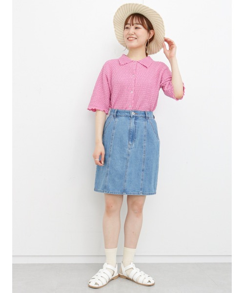 ehka sopo(エヘカソポ)の「デニムミニスカート(スカート・レディース・ネイビー/サックスブルー/ブルー・フリ-)」の21枚目の写真