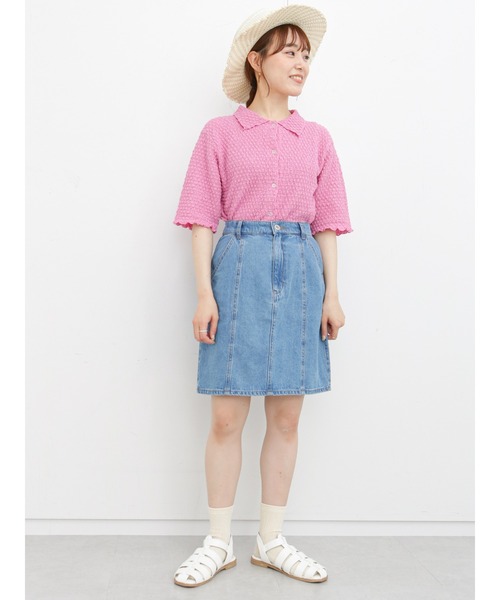 ehka sopo(エヘカソポ)の「デニムミニスカート(スカート・レディース・ネイビー/サックスブルー/ブルー・フリ-)」の20枚目の写真