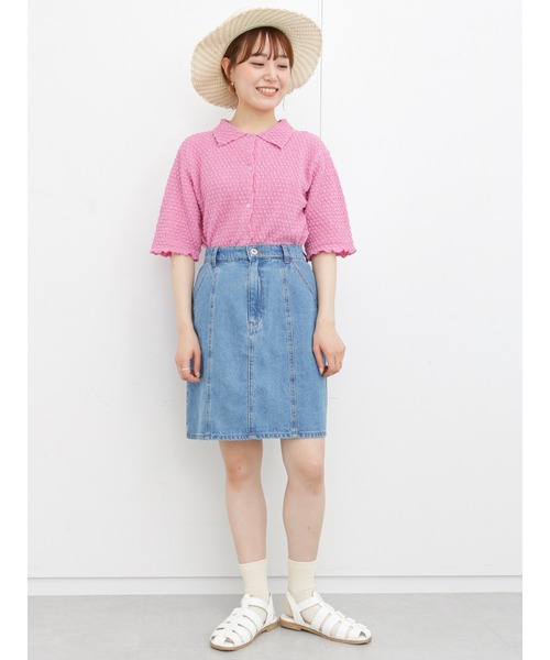 ehka sopo(エヘカソポ)の「デニムミニスカート(スカート・レディース・ネイビー/サックスブルー/ブルー・フリ-)」の19枚目の写真