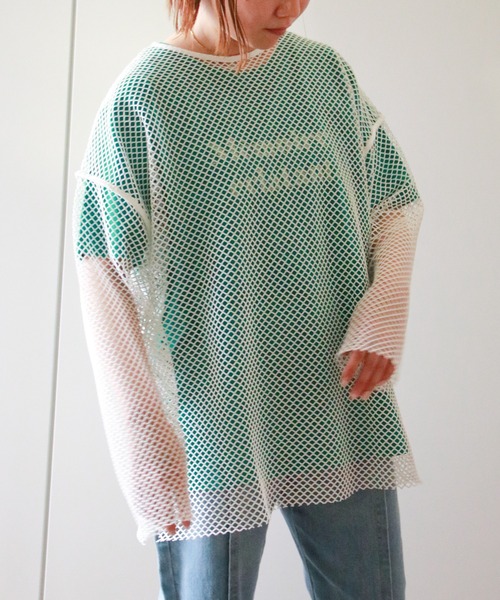 VENCEEXCHANGE（ヴァンスエクスチェンジ）の「カットメッシュプルオーバー（Tシャツ/カットソー・レディース・ブラック/オフホワイト・FREE）」の10枚目の写真
