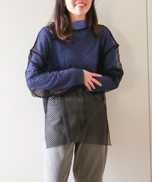 VENCEEXCHANGE（ヴァンスエクスチェンジ）の「カットメッシュプルオーバー（Tシャツ/カットソー・レディース・ブラック/オフホワイト・FREE）」の22枚目の写真
