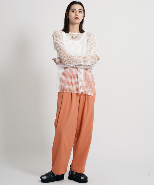 VENCEEXCHANGE（ヴァンスエクスチェンジ）の「カットメッシュプルオーバー（Tシャツ/カットソー・レディース・ブラック/オフホワイト・FREE）」の8枚目の写真