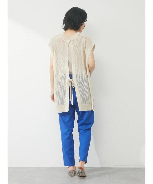 Green　Parks（グリーンパークス）の「バックデザインチュニックベスト（ベスト・レディース・オフホワイト/ブルー/ダークグレー・FREE）」の7枚目の写真