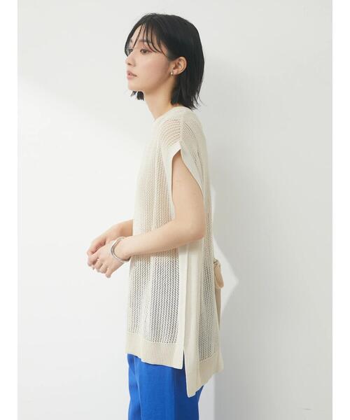 Green　Parks（グリーンパークス）の「バックデザインチュニックベスト（ベスト・レディース・オフホワイト/ブルー/ダークグレー・FREE）」の9枚目の写真