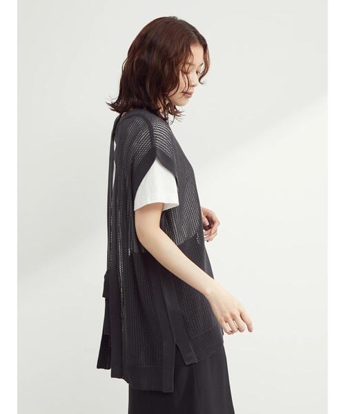 Green　Parks（グリーンパークス）の「バックデザインチュニックベスト（ベスト・レディース・オフホワイト/ブルー/ダークグレー・FREE）」の19枚目の写真