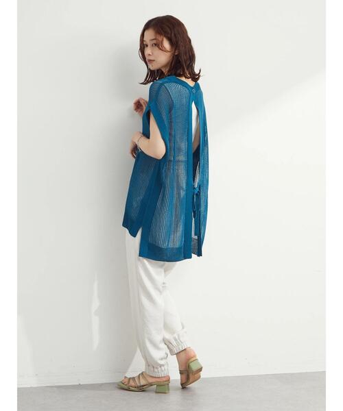 Green　Parks（グリーンパークス）の「バックデザインチュニックベスト（ベスト・レディース・オフホワイト/ブルー/ダークグレー・FREE）」の22枚目の写真