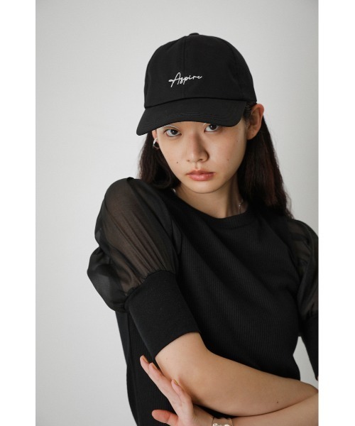 AZUL by moussy（アズールバイマウジー）の「LETTERING TWILL CAP/レタリングツイルキャップ（キャップ・レディース・ベージュ/ライム/ブラック・FREE）」の10枚目の写真
