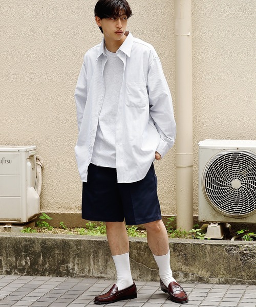 FENDROMA シャツ TSサッカーギンガムシャツ / レッドxネイビー TS Sucker