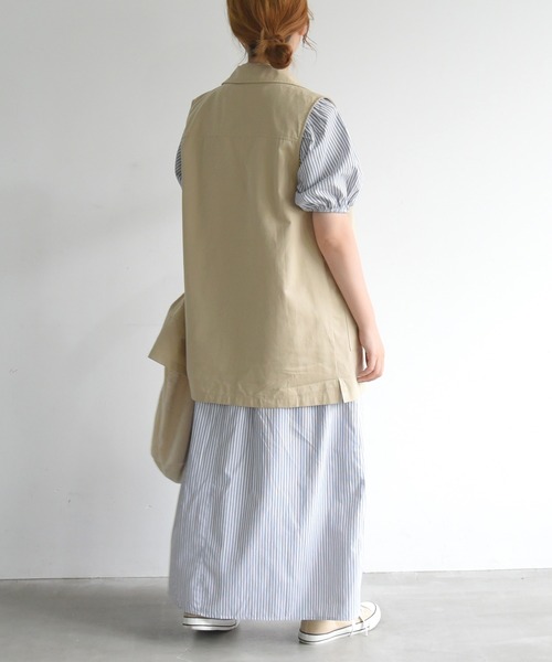 sango（sango）の「ミリタリーチュニックベスト（ベスト・レディース・ベージュ/オフホワイト・FREE）」の3枚目の写真