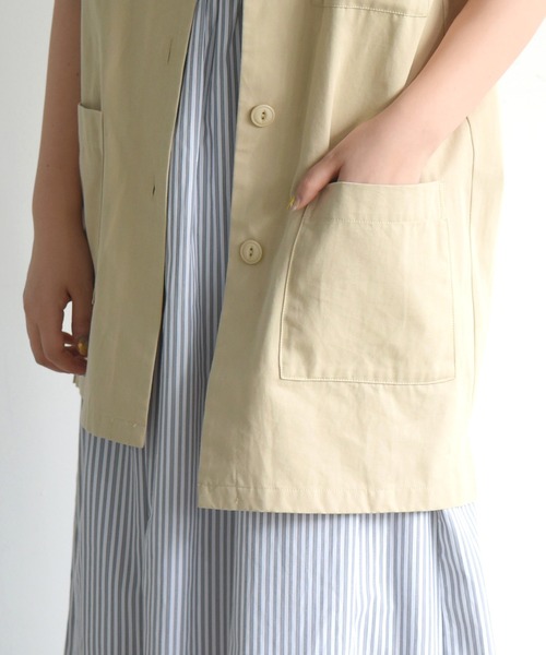 sango（sango）の「ミリタリーチュニックベスト（ベスト・レディース・ベージュ/オフホワイト・FREE）」の8枚目の写真