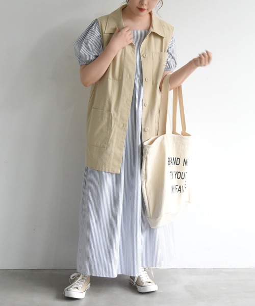 sango（sango）の「ミリタリーチュニックベスト（ベスト・レディース・ベージュ/オフホワイト・FREE）」の10枚目の写真