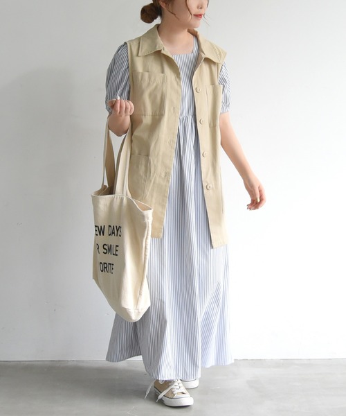 sango（sango）の「ミリタリーチュニックベスト（ベスト・レディース・ベージュ/オフホワイト・FREE）」の11枚目の写真