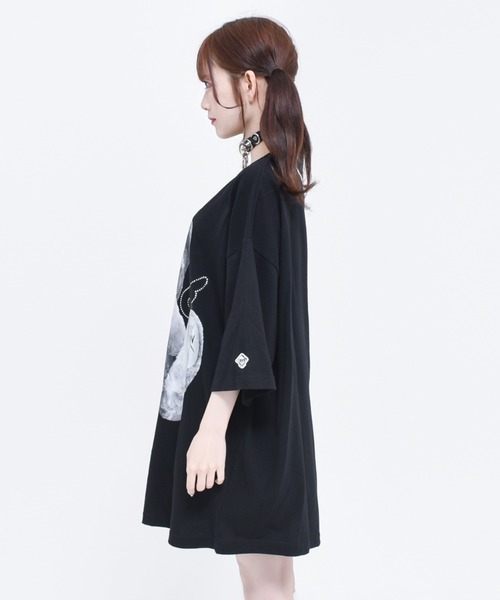 TRAVAS TOKYO（トラバス トウキョウ）の「『TRAVAS TOKYO/トラバス トーキョー』Rhinestone Angel bear BIG H/S Tee/ラインストーン天使くまプリント半袖Tシャツ（Tシャツ/カットソー・レディース・ホワイト/ブラック/ブルー・FREE）」の14枚目の写真
