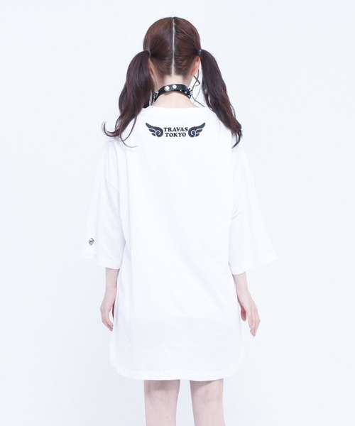 TRAVAS TOKYO（トラバス トウキョウ）の「『TRAVAS TOKYO/トラバス トーキョー』Rhinestone Angel bear BIG H/S Tee/ラインストーン天使くまプリント半袖Tシャツ（Tシャツ/カットソー・レディース・ホワイト/ブラック/ブルー・FREE）」の17枚目の写真