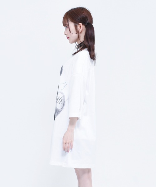 TRAVAS TOKYO（トラバス トウキョウ）の「『TRAVAS TOKYO/トラバス トーキョー』Rhinestone Angel bear BIG H/S Tee/ラインストーン天使くまプリント半袖Tシャツ（Tシャツ/カットソー・レディース・ホワイト/ブラック/ブルー・FREE）」の10枚目の写真