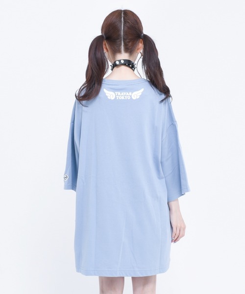 TRAVAS TOKYO（トラバス トウキョウ）の「『TRAVAS TOKYO/トラバス トーキョー』Rhinestone Angel bear BIG H/S Tee/ラインストーン天使くまプリント半袖Tシャツ（Tシャツ/カットソー・レディース・ホワイト/ブラック/ブルー・FREE）」の9枚目の写真