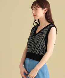 Ray BEAMS | Ray BEAMS / ミックス ボーダー ベスト(ニット/セーター)