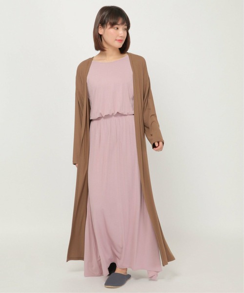 ikka(イッカ)の「ノーカラー羽織り(カーディガン/ボレロ・レディース・ブラウン/チャコールグレー・L/M)」の5枚目の写真