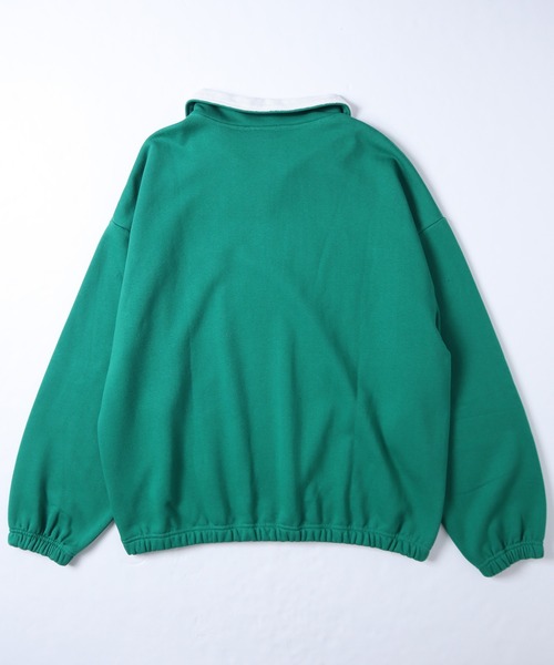 VISION STREET WEAR（ヴィジョンストリートウェア）の「【VISION STREET WEAR】ビッグシルエット スタンドハーフジップ スウェットトレーナー / プルオーバー（スウェット・レディース・ライトグレー/ブラック/ピンク/グリーン・MEDIUM/LARGE/X-LARGE）」の10枚目の写真