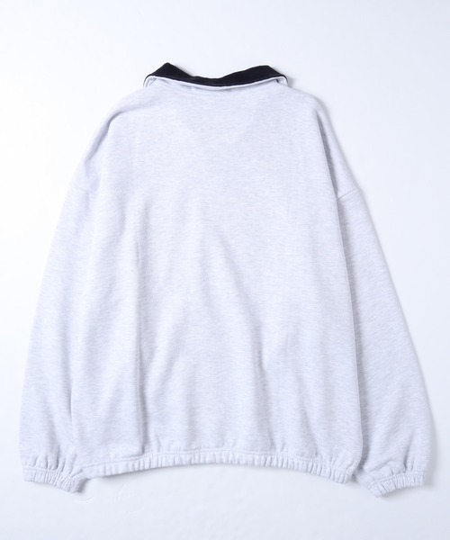 VISION STREET WEAR（ヴィジョンストリートウェア）の「【VISION STREET WEAR】ビッグシルエット スタンドハーフジップ スウェットトレーナー / プルオーバー（スウェット・レディース・ライトグレー/ブラック/ピンク/グリーン・MEDIUM/LARGE/X-LARGE）」の13枚目の写真