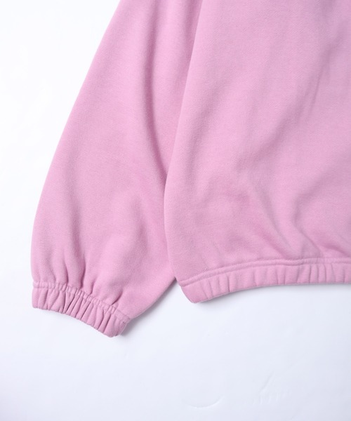 VISION STREET WEAR（ヴィジョンストリートウェア）の「【VISION STREET WEAR】ビッグシルエット スタンドハーフジップ スウェットトレーナー / プルオーバー（スウェット・レディース・ライトグレー/ブラック/ピンク/グリーン・MEDIUM/LARGE/X-LARGE）」の14枚目の写真