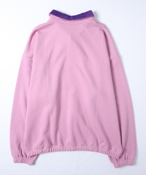 VISION STREET WEAR（ヴィジョンストリートウェア）の「【VISION STREET WEAR】ビッグシルエット スタンドハーフジップ スウェットトレーナー / プルオーバー（スウェット・レディース・ライトグレー/ブラック/ピンク/グリーン・MEDIUM/LARGE/X-LARGE）」の12枚目の写真