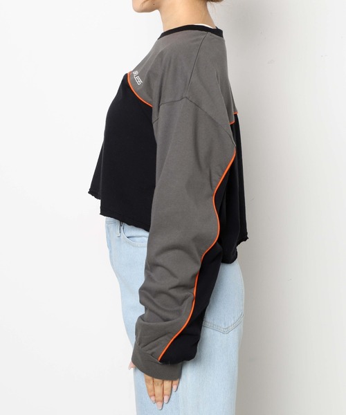 WEGO（ウィゴー）の「WEGO/パイピング切替ロンT（Tシャツ/カットソー・レディース・ブラック/サックスブルー・FREE）」の6枚目の写真