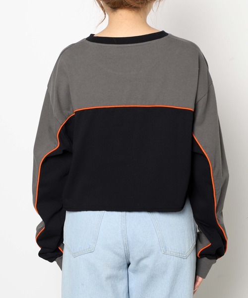 WEGO（ウィゴー）の「WEGO/パイピング切替ロンT（Tシャツ/カットソー・レディース・ブラック/サックスブルー・FREE）」の7枚目の写真