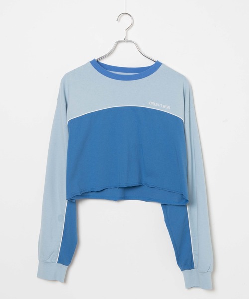 WEGO（ウィゴー）の「WEGO/パイピング切替ロンT（Tシャツ/カットソー・レディース・ブラック/サックスブルー・FREE）」の8枚目の写真