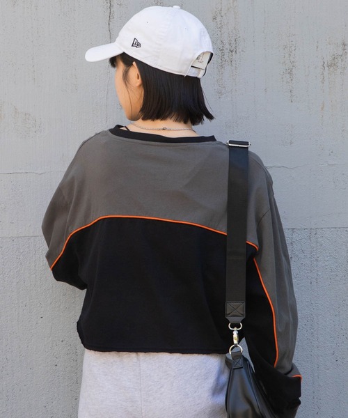 WEGO（ウィゴー）の「WEGO/パイピング切替ロンT（Tシャツ/カットソー・レディース・ブラック/サックスブルー・FREE）」の17枚目の写真