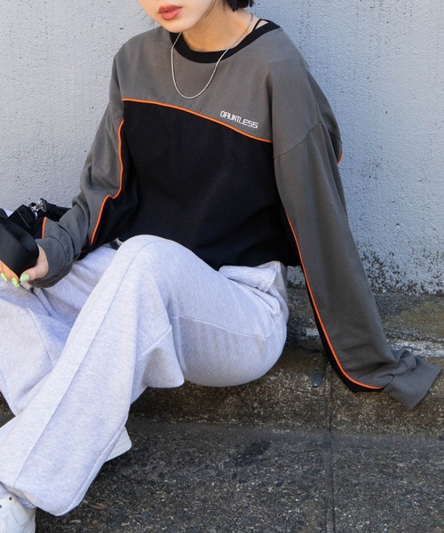 WEGO（ウィゴー）の「WEGO/パイピング切替ロンT（Tシャツ/カットソー・レディース・ブラック/サックスブルー・FREE）」の19枚目の写真