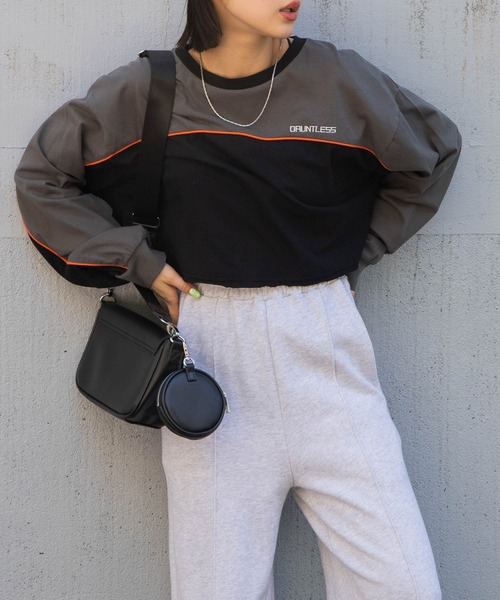 WEGO（ウィゴー）の「WEGO/パイピング切替ロンT（Tシャツ/カットソー・レディース・ブラック/サックスブルー・FREE）」の16枚目の写真