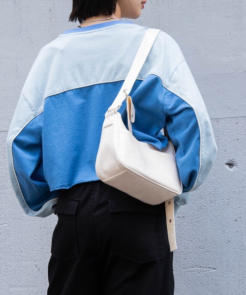 WEGO（ウィゴー）の「WEGO/パイピング切替ロンT（Tシャツ/カットソー・レディース・ブラック/サックスブルー・FREE）」の3枚目の写真