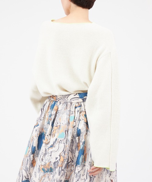 PONTI（ポンティ）の「PONTI Wool Jersey Reversible Long Sleeve（ニット/セーター・レディース・グレー/オフホワイト・FREE）」の6枚目の写真