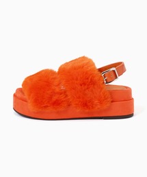 ROSE BUD（ローズバッド）の「フェイクファーフラットサンダル